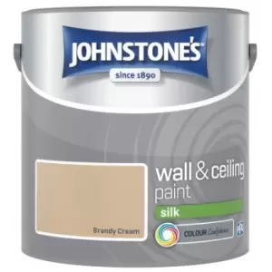 Image of Vinyl Silk Emulsion Brandy Cream 2.5 Litre - Johnstones