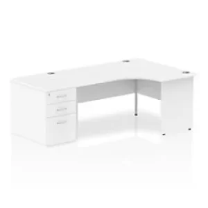 Image of Dynamic Corner Right Hand Desk White MFC Panel End Leg White Frame Impulse 1600 x 1200 x 730 mm