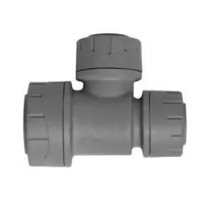 Image of Polypipe PolyPlumb Branch and One End Reduced Tee Grey 22mm x 15mm x 15mm - PB1522 - 576829