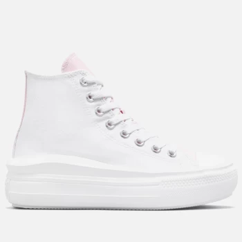 Image of Converse Womens Chuck Taylor All Star Hybrid Floral Move Hi-Top Trainers - White/Pink Foam/White - UK 4