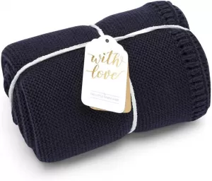 Image of The Little Green Sheep Organic Knitted Cellular Baby Blanket