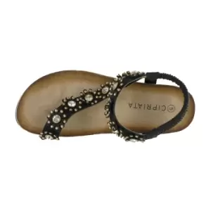 Image of Cipriata Womens/Ladies Salva Toe Post Flower Design Sling Back Sandals (7 UK) (Light Silver)