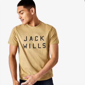 Image of Jack Wills Sutton Logo T-Shirt - Sand