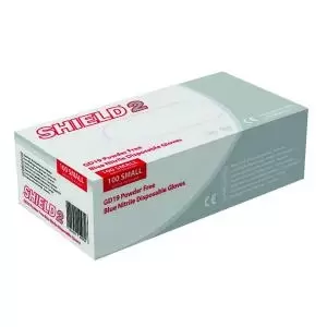 Image of Shield Powder-Free Nitrile Blue Gloves Extra Large Pack of 100 GD19XL