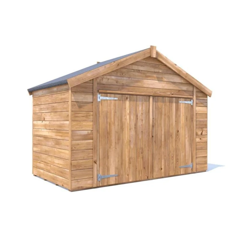 Image of Dunster House Bike Shed W2.4M X D1.2M / W8' X D4', Fully Pressure Treated, Superfelt Overlord Modular