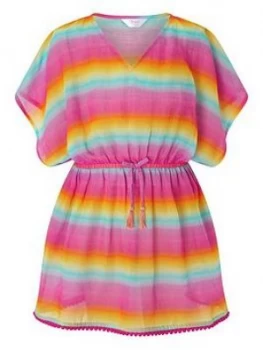 Image of Accessorize Girls Ombre Rainbow Kaftan - Multi, Size Age: 9-10 Years, Women
