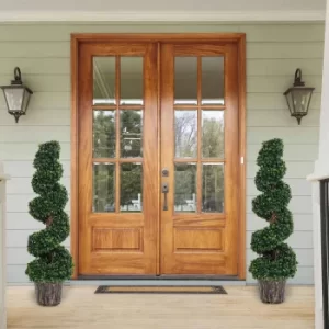 Image of Set of 2 Artificial Boxwood Spiral Trees 120cm, none