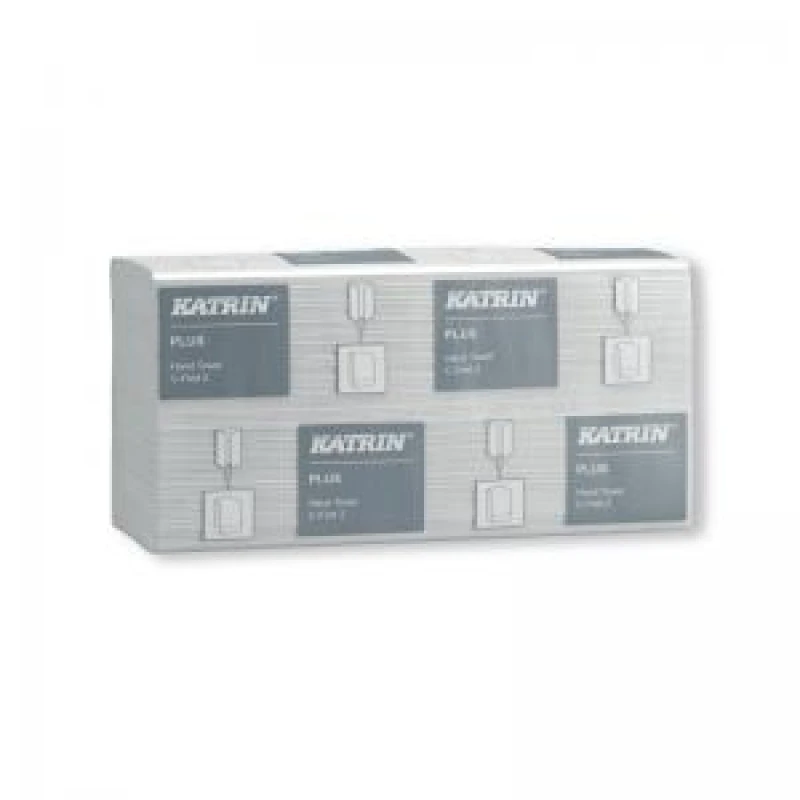 Image of Katrin Plus C-Fold Paper Towels 240x330mm 2-Ply White (1600 Pack) 92512