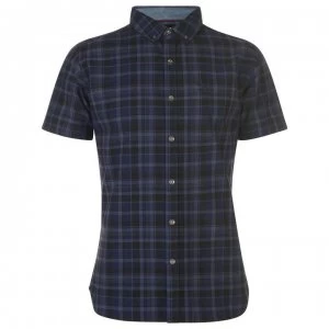 Image of Firetrap Short Sleeve Check Shirt Mens - Black Check