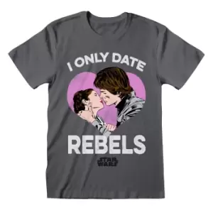 Image of Star Wars Mens Only Date Rebels T-Shirt (M) (Charcoal)