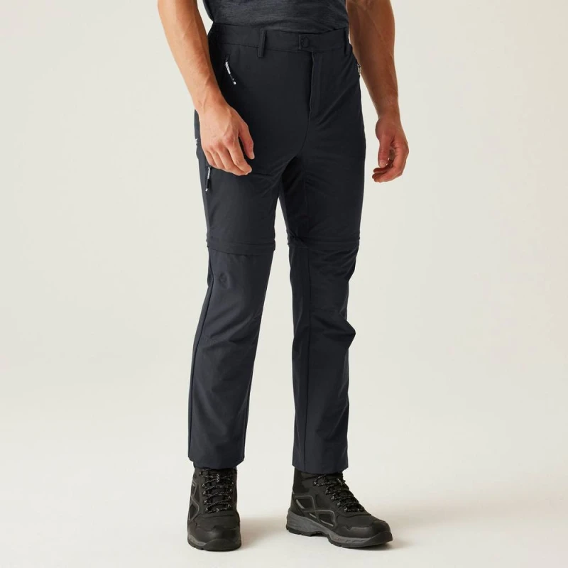Image of Regatta Mens Highton Zip Off-Trousers in Grey Size: 34R Grey Male 34R