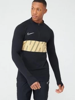 Image of Nike Academy Drill Top - Black/Gold Size M Men