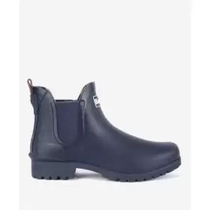Image of Barbour Wilton Logo Wellington Ankle Boots - Blue