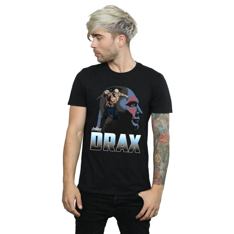 Image of Marvel Marvel Men Avengers Infinity War Drax Character T-Shirt in Black Size: Small Black S Male 5057736880258