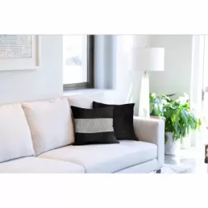 Image of Emma Barclay Eclat - Diamante Panel Velvet Cushion (pair) Cover In Black