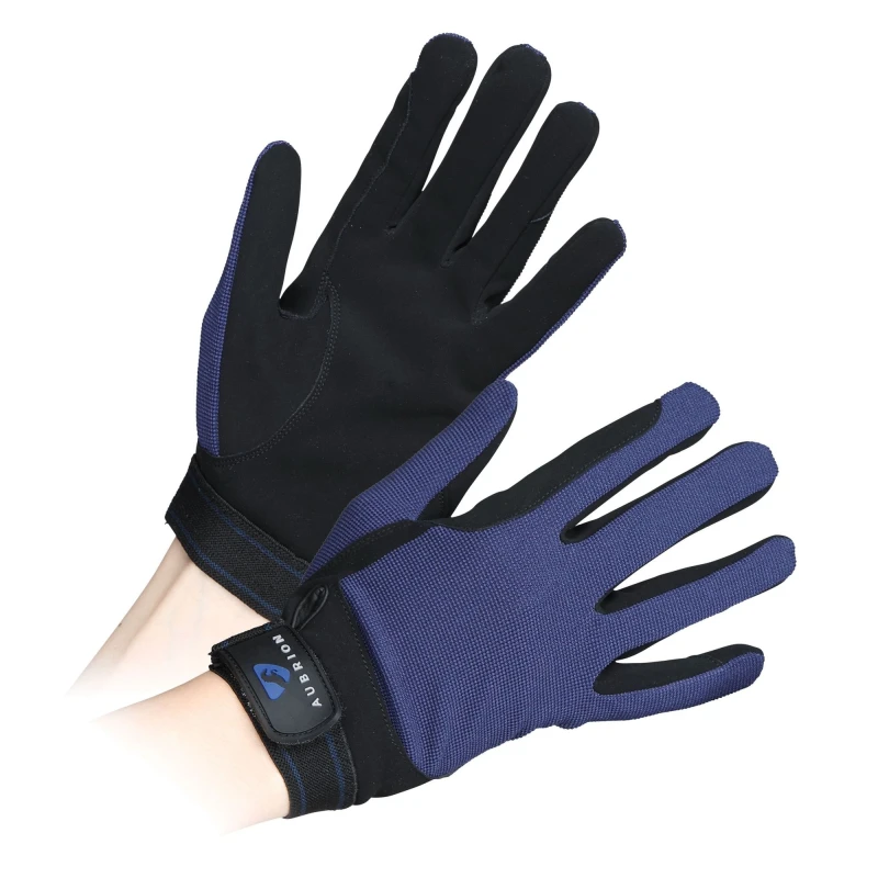 Image of Aubrion Aubrion Mesh Riding Gloves in Navy Size: Medium Navy M Unisex 5063107045843
