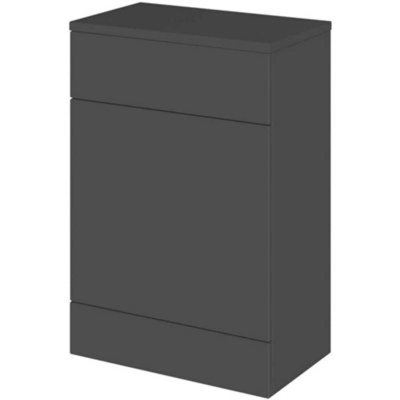 Image of Hudson Reed Fusion 600mm Back-To-Wall Wc Unit And Top, Gloss Grey Freestanding Compact Toilet Cabinet