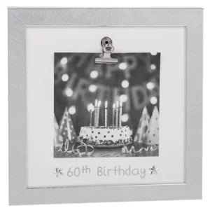 Image of Silver Clip Frame 60th Birthday