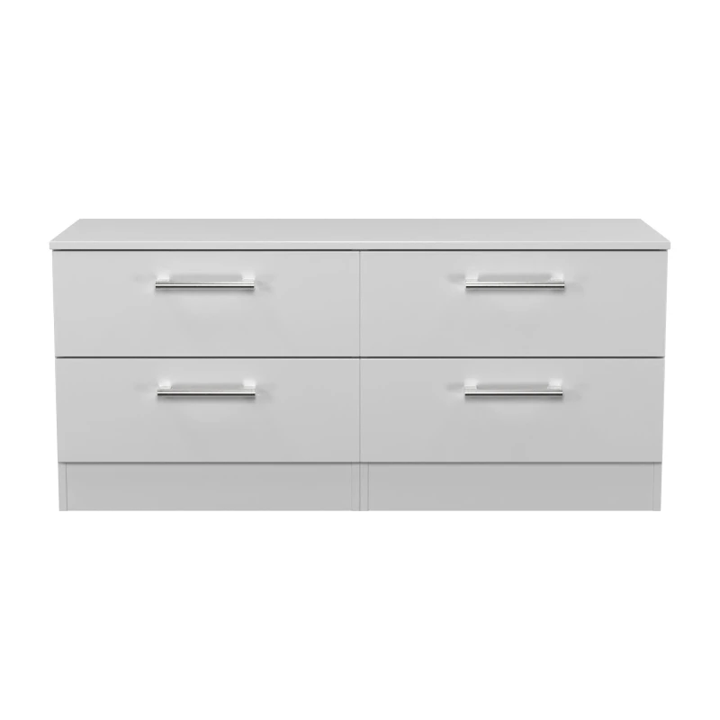 Image of Ready Assembled 2 U Cornwall 4 Drawer Bed Box (Ready Assembled) in Light Grey Light Grey Unisex