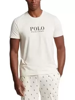Image of Polo Ralph Lauren Chest Logo Lounge T-Shirt, Cream, Size S, Men