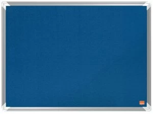 Image of Nobo Premium Plus Blue Felt Notice Board 600x450mm