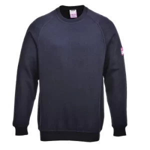 Image of Modaflame Mens Flame Resistant Antistatic Long Sleeve Sweatshirt Navy S