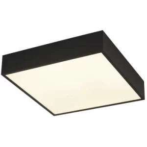 Image of Searchlight Zeus 1 Light Square Bathroom Ceiling Light, Black 3000K IP44