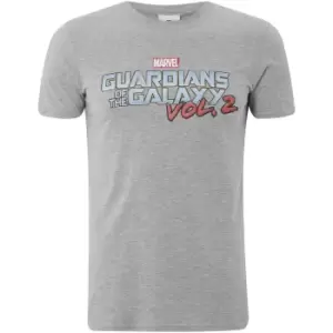 Image of Marvel Mens Guardians of the Galaxy Vol. 2 Logo T-Shirt - Grey - XL