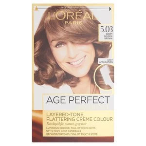 Image of Excellence Age Perfect 5.03 Warm Golden Brown Hair Dye Brunette