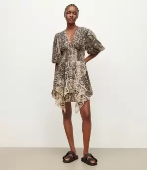 Image of AllSaints Womens Ciara Noche Dress, Yellow, Size: 6