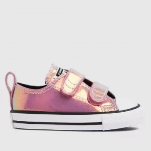 Image of Converse Pink 2v Lo Iridescent Trainers Toddler
