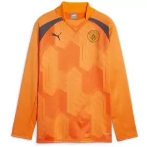 Image of Puma Manchester City Pre Match Sweat T-Shirt 2023 2024 Juniors - Orange