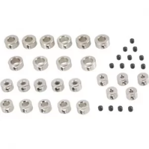 Image of Shaft collar set Compatible with (shafts): 2 mm, 3 mm, 4 mm, 5 mm, 6mm Outside diameter: 7 mm, 8 mm, 8 mm, 10 mm, 10 mm Thickness: 5mm Modelcraft 25 P