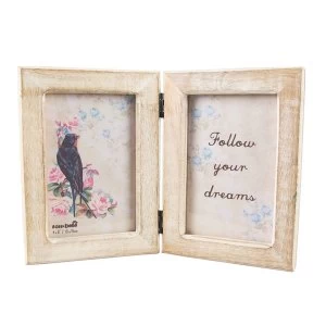 Image of Sass & Belle Double White Wood Photo Frame