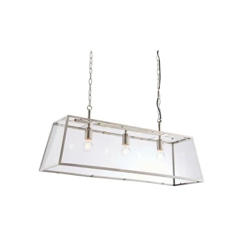 Image of Endon Lighting Hurst - Pendant Bright Nickel Plate & Clear Glass 3 Light Dimmable IP20 - E27