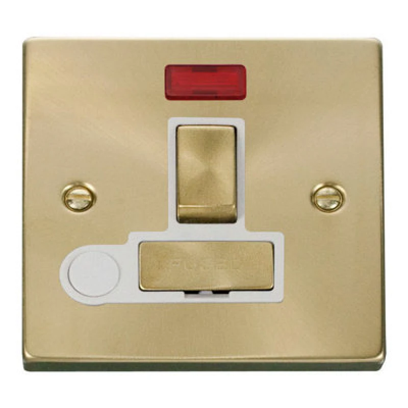 Image of SE Home Satin / Brushed Brass 13A Fused Ingot Connection Unit Switched With Neon With Flex Gold unisex