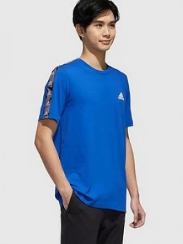Image of Adidas Essential Tape T-Shirt - Blue