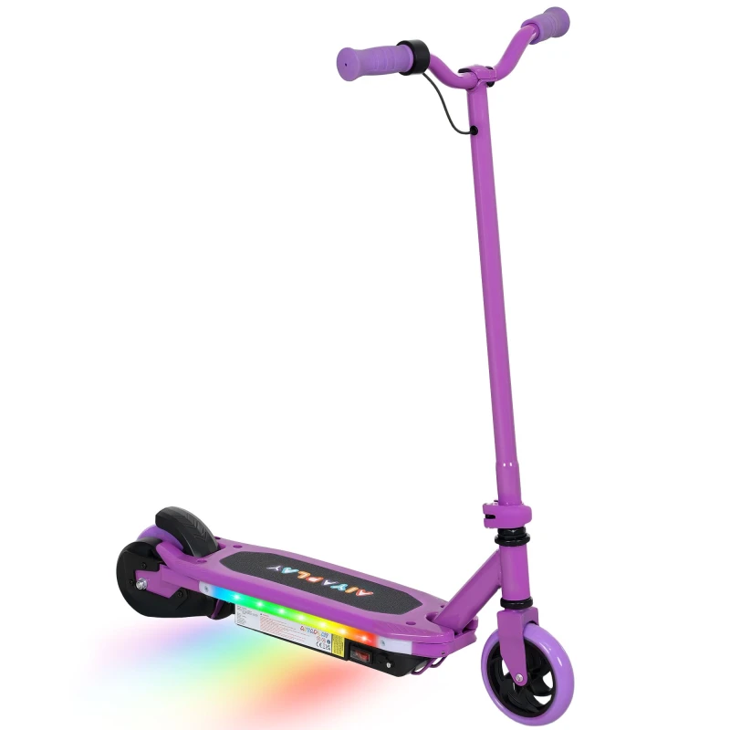 Image of AIYAPLAY Electric Scooter for Ages 6-14, with Colourful Light in Purple Purple Unisex