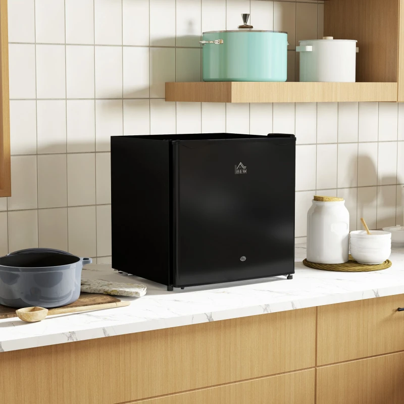 Image of HOMCOM 46L Counter Top Fridge Mini Fridge with Lock Chiller Box Black