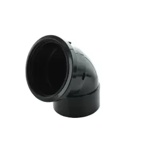 Image of FloPlast 110mm Soil Pipe Offset Bend Ring Seal Top/Solvent Bottom 135° - Black