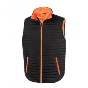 Image of Result Adults Unisex Thermoquilt Gilet (M) (Black/Orange)