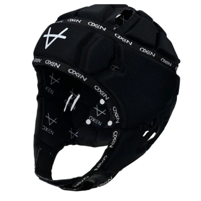 Image of OXEN Pro Rugby Head Guards Black/White unisex Small Jnr