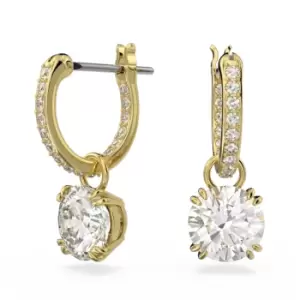 Image of Constella Drop Round Cut White Gold-tone Plated Earrings 5638802