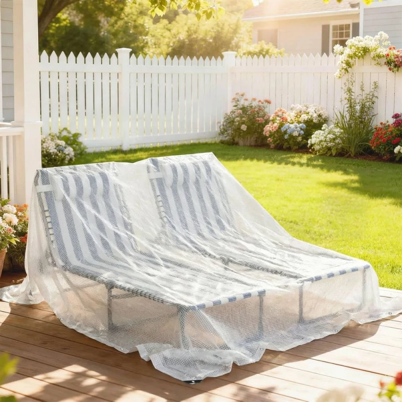 Image of OUTSUNNY 3 x 5m Waterproof Tarpaulin, 140GSM Tear-Resistant PE Tarp in White Size: 3m x 5m White Unisex 3m x 5m