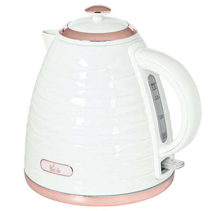 Image of HOMCOM Electric Kettle, Fast Boil, 1.7L, 3kW, Swivel, Grey Ripple, Grey 800-207V70GY