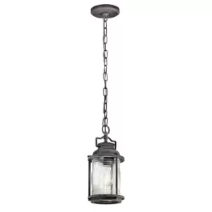 Image of Outdoor IP44 1 Bulb Chain Lantern Weathered Zinc LED E27 60W d01614