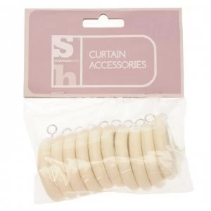 Image of Stanford Home 10 Pack Curtain Rings - Cream