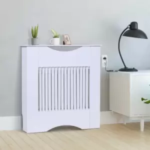 Image of HOMCOM Radiator Cover Heater Cabinet Slatted Worktop Painted MDF White