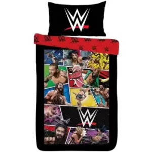 Image of WWE Duvet Cover Set (Double) (Black/Red) - Black/Red