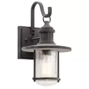 Image of Outdoor IP44 1 Bulb Wall Light Lantern Weathered Zinc LED E27 100W d01774